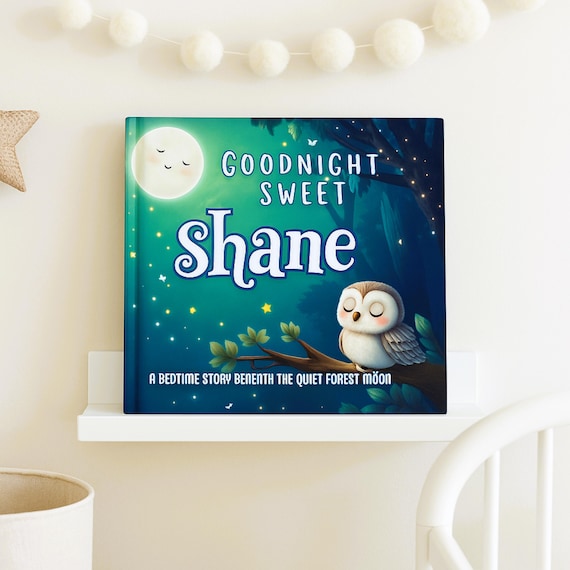 Personalized Baby Bedtime Story Book with Name, Custom Keepsake Children’s Story, Newborn Gift or Baby Shower Present - Quiet Forest Moon