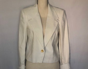 Women’s White Linen ‘90s Blazer