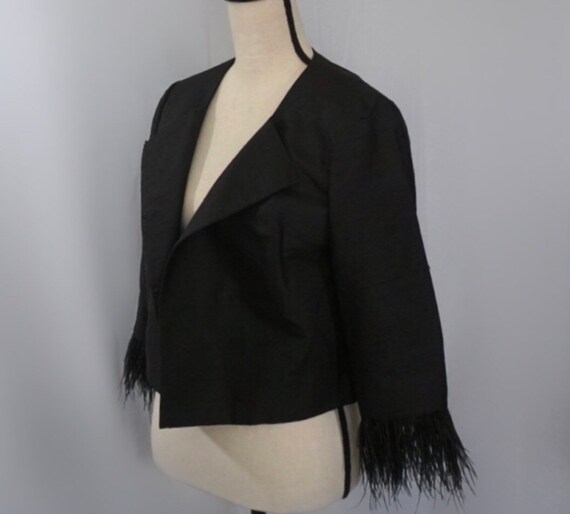 Vintage Couture Revival 1960s Shantung Silk Black… - image 3