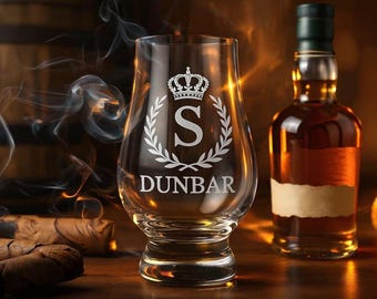 BOURBON WHISKEY GLASS - Gift for Him – Personalized Bourbon Glasses for Groomsmen, Anniversary, Wedding Gift – Etched Bourbon Whiskey Glass