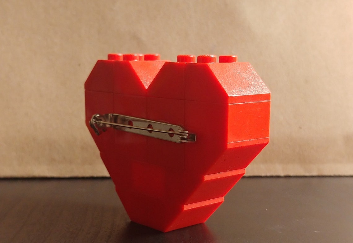 LEGO Heart Pin/Brooch Red Etsy