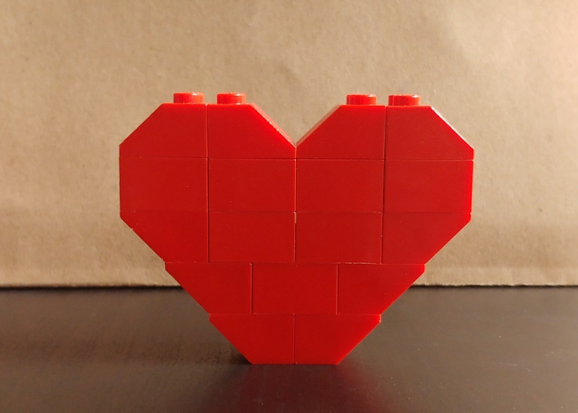LEGO Heart Pin/Brooch Red Etsy