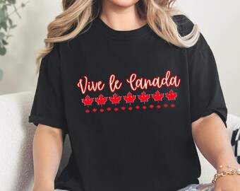 Kanada Stolz Unisex T-Shirt, Ahornblatt Grafik T-Shirt, Vive le Canada Hemd, Vaterländische Kleidung, Rote und Weiße Kleidung