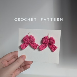 Crochet Bow Earrings PDF Pattern - Coquette Ribbon Jewelry (Digital Download)