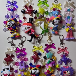 TADC trinket keychains | Upcycled The Amazing Digital Circus Keychains | TADC Keychains