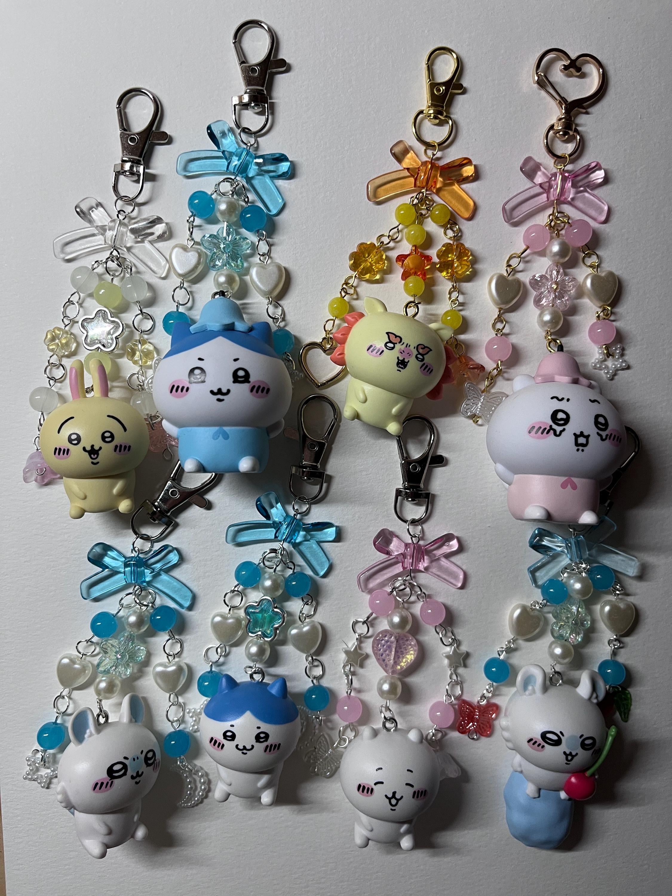 Chiikawa Usagi Hachiware Keychain Bag Charms Trinket Upcycled