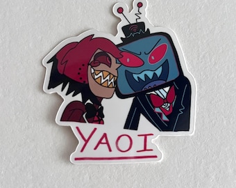 Hazbin Hotel Radiosilence Or Radiostatic Yaoi Alastor x Vox Sticker