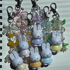 miffy keychains | upcycled miffy bunny trinket keychains | miffy bag charms | trinket keychain