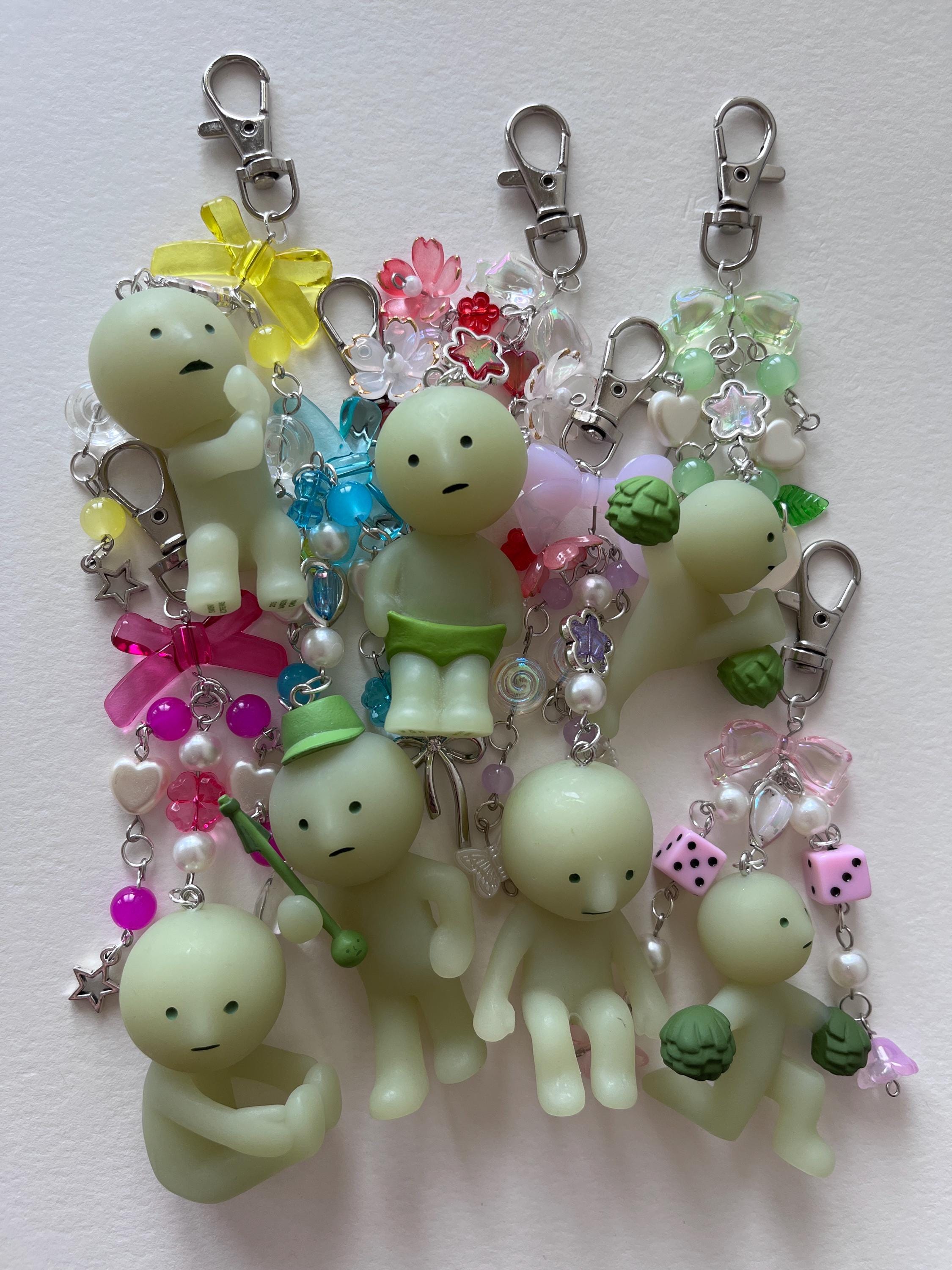 Smiski Keychain | Smiski Bag Charm | Upcycled Silly Green Guys Keychains | Green Smiski Keychains