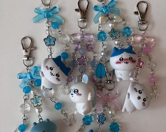 Chiikawa Usagi Hachiware Keychain Bag Charms Trinket Upcycled Accessories Kawaii