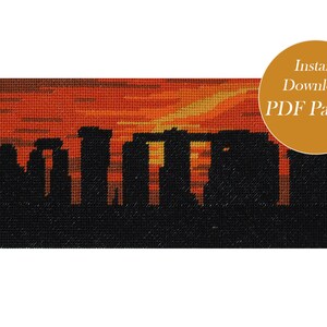 Stonehenge Silhouette – Cross Stitch Pattern – Instant Download PDF