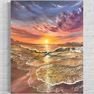 original oil painting, seascape painting, oil on canvas, original art, modern art