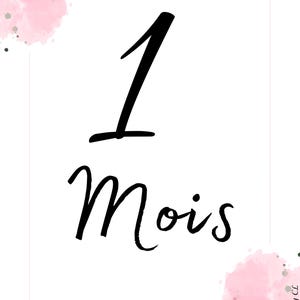 Cartes des mois grossesse et bébé - Rose