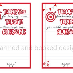 porte-cartes Target pour enseignants – Cadeau de remerciement à imprimer pour les enseignants | Cadeau de fin d'année pour professeur | Téléchargement instantané