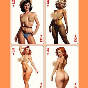 Jeu de cartes de poker nues pour femmes sexy avec des photos de pin-up entièrement nues