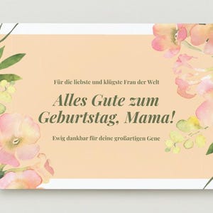 German Birthday Card for Mom Alles Gute zum Geburtstag, Mama Geburtstagskarten Mother Birthday Cards Printables