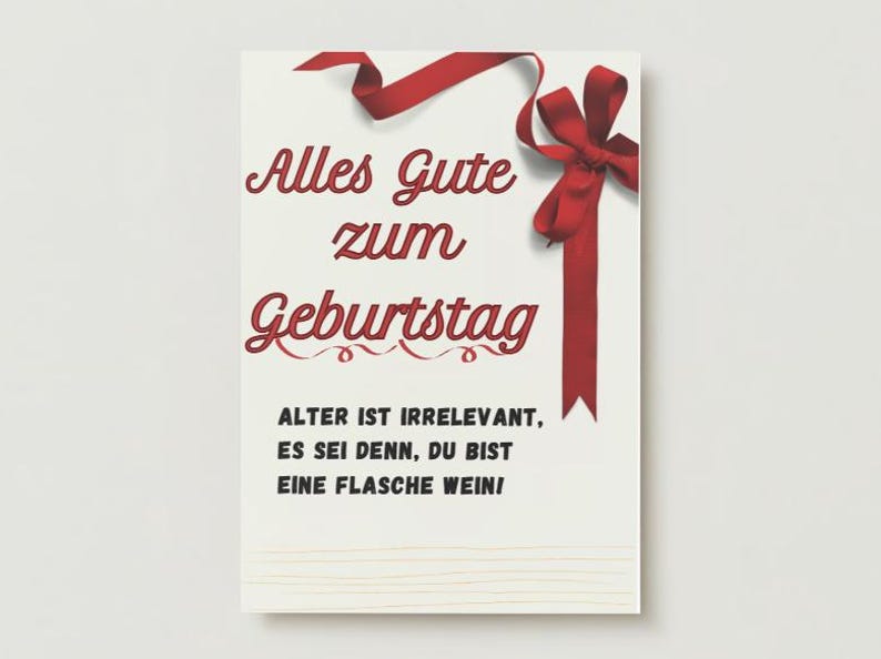 German Birthday Card Alles Gute Zum Geburtstag Printable Card Happy ...