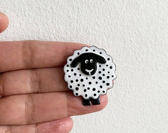 Sheep Enamel Pin, Handmade Sheep Brooch Made In Sweden, Sheep Gifts For Women