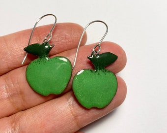 Red Apple Green Apple Earrings Drop Dangle Earrings Fruit Jewelry Teacher Gifts