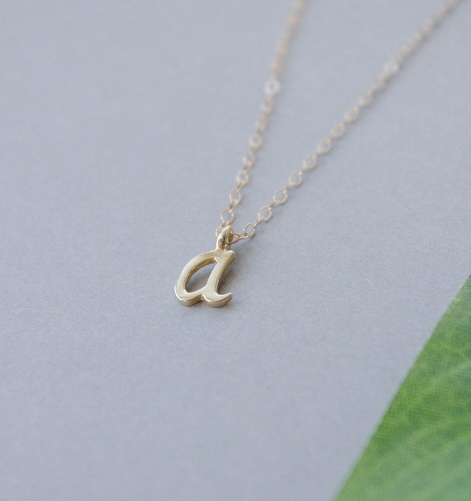 Gold Initial Necklace Personalized Initial Necklace Gold Etsy