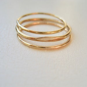 Set of 3 Stacking Rings 14k Gold Filled - Etsy