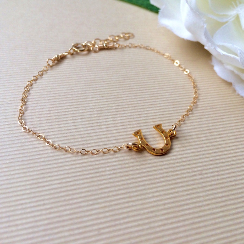 Gold Horseshoe Anklet Bracelet Good Luck Anklet Bracelet Etsy