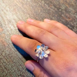 Anello Girasole Argento Sterling, Anello Fiore