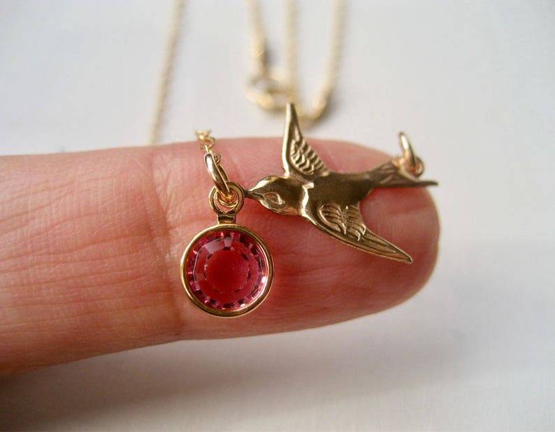 Tiny Swallow Bird Necklace