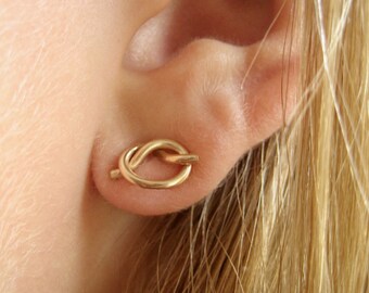 Love Knot Stud Earrings 14k Gold Filled