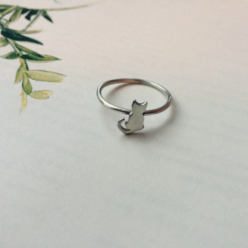 Pet Gift Cat Ring Cat Memorial Ring Sterling Silver Etsy