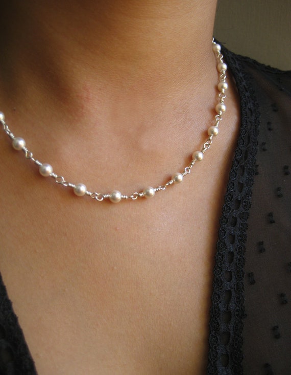 pearl choker necklace gold
