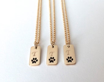 Cat Necklace, Dog Necklace, Paw Print Necklace, Cat Necklace Personalized, Dog Necklace Personalized, Pet Jewelry