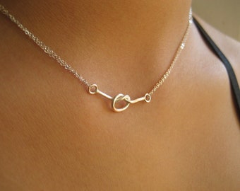 Liefdesknoopketting sterlingzilver, eenvoudige minimalistische ketting, cadeau voor haar