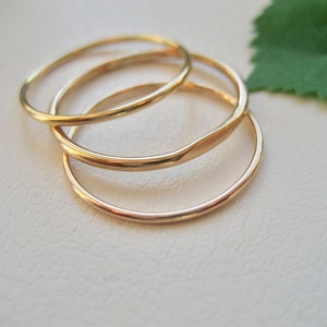 Set of 3 Stacking Rings 14k Gold Filled - Etsy