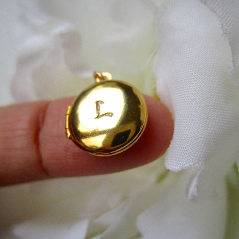 Tiny Gold Locket Necklace Paw Locket Necklace With Initial Etsy