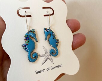 Cute Enamel Seahorse Earrings available in 24 colors