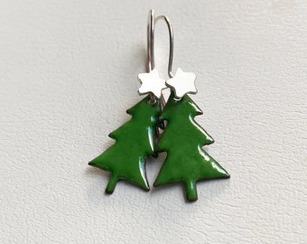 Christmas Tree Necklace Enamel Pine Tree Necklace 2 Styles