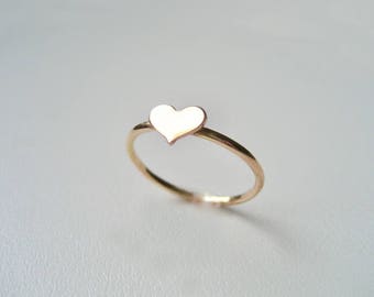 Delicate Heart Ring Gold Filled or Sterling Silver, Love Ring, Midi Ring, Minimalist Ring