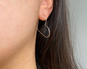 Dainty Minimalistic Heart Earrings Sterling Silver