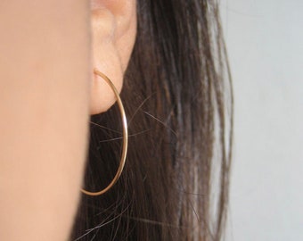 Gold Hoop Earrings Lightweight Medium Gold Filled Hoop Earrings, Delicate Earrings, Gift For Her