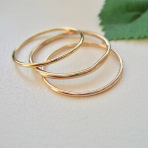 Set of 3 Stacking Rings 14k Gold Filled - Etsy