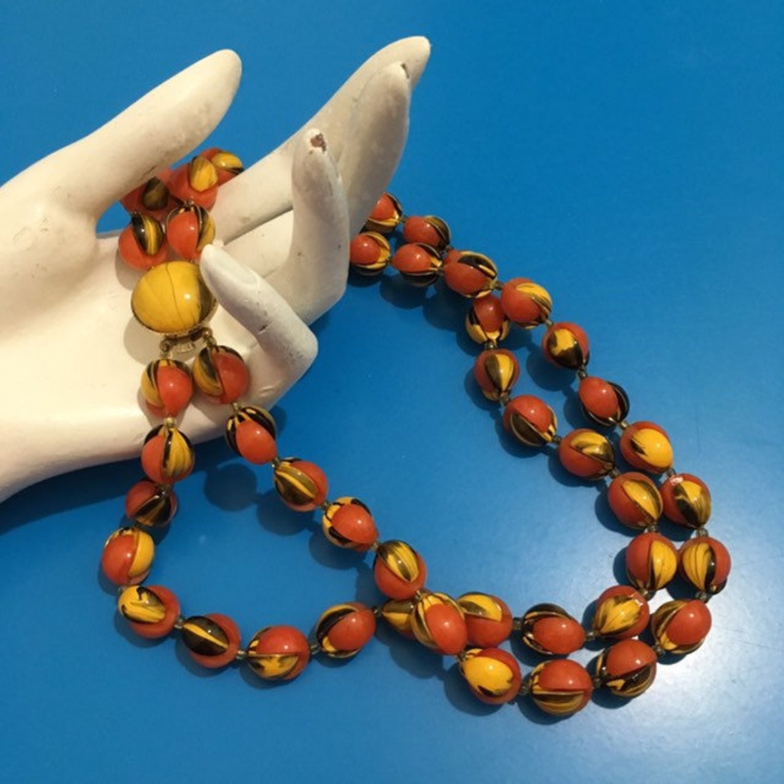 1960s Psychedelic Granny Bead Necklace Original Deadstock Etsy