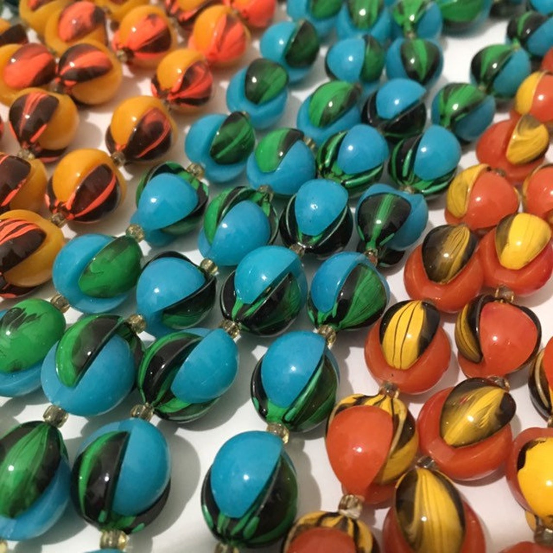 1960s Psychedelic Granny Bead Necklace Original Deadstock Etsy