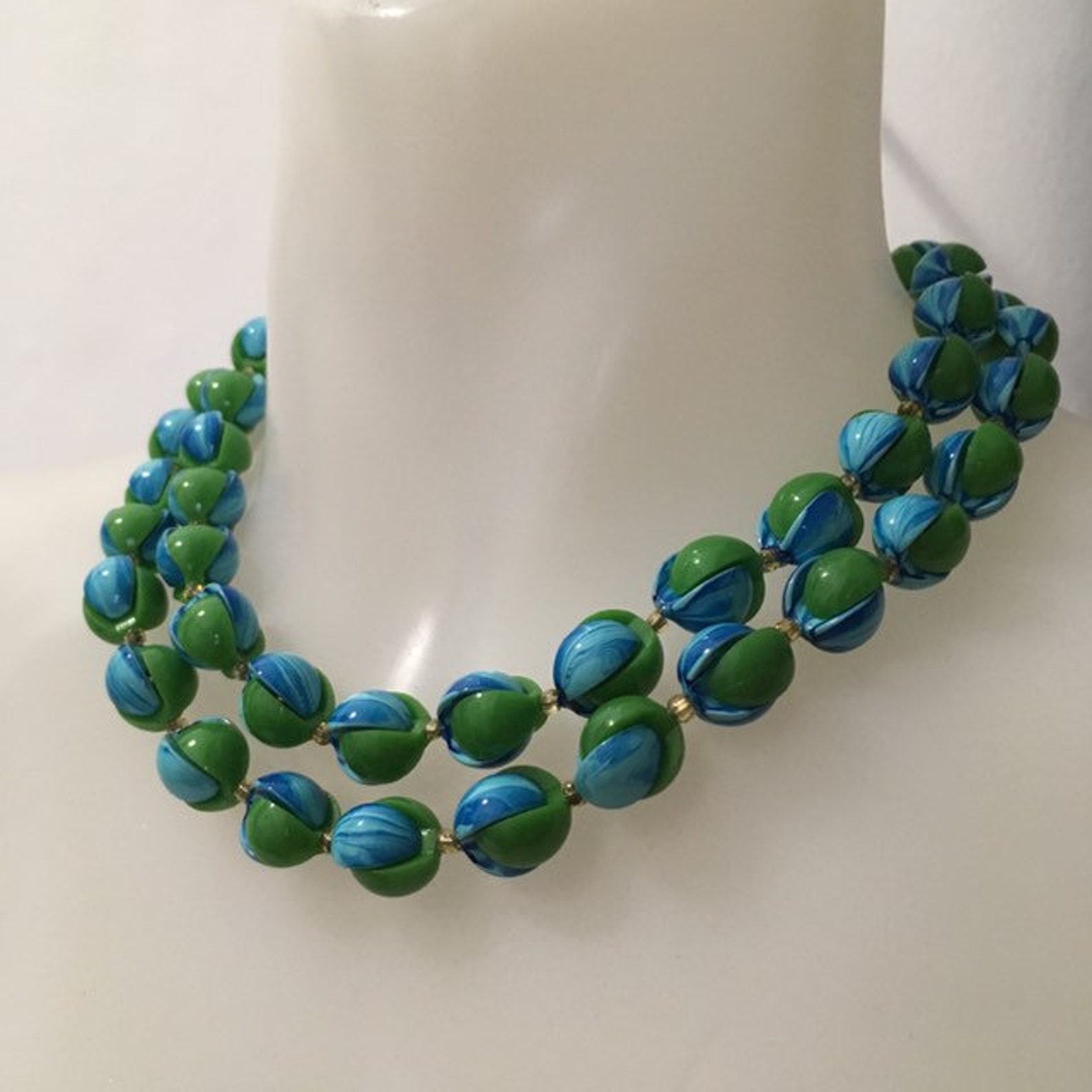 1960s Psychedelic Granny Bead Necklace Original Deadstock Etsy