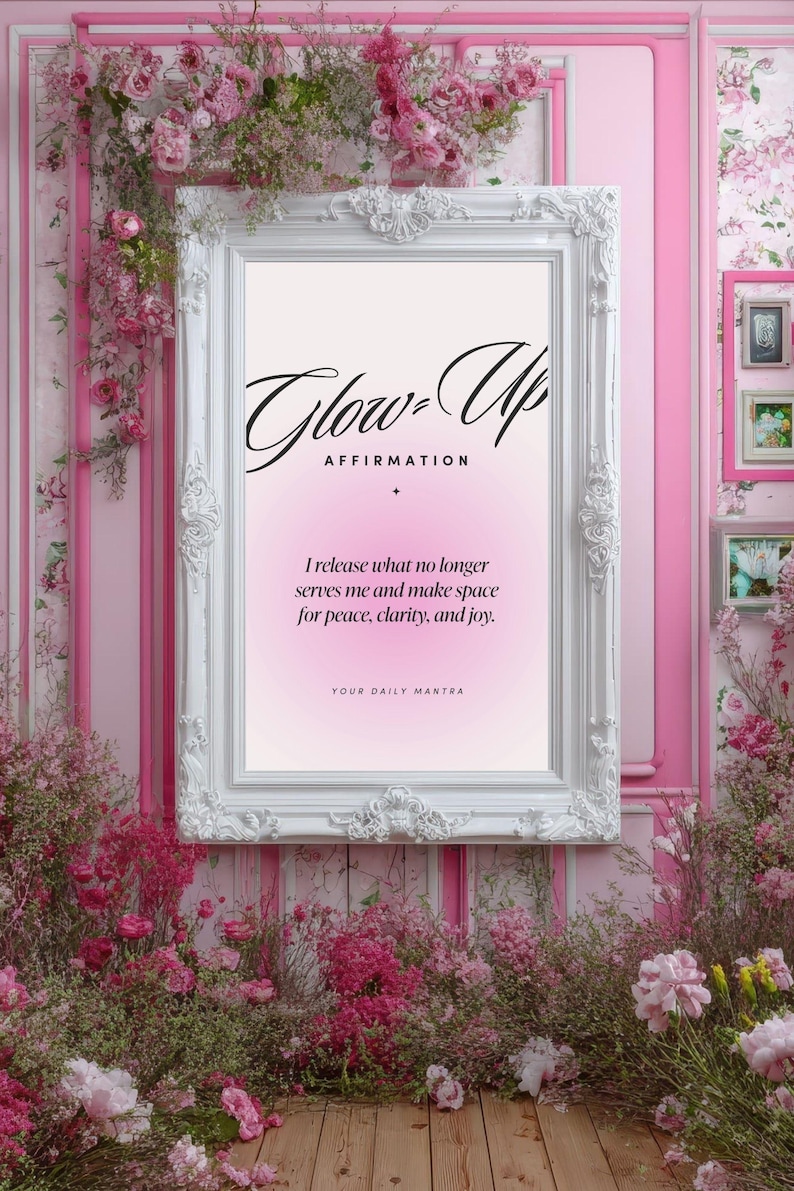 Pink Daily Affirmation Poster Digital Download Motivational Wall Art ...