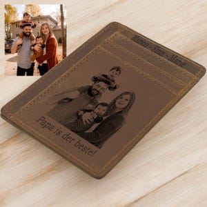 Personalizowane etui na karty skórzane, portfel z grawerem, skórzany portfel męski, mały portfel skórzany, prezent dla mężczyzn