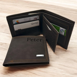 Cartera personalizada para hombre, regalo para él, cartera con iniciales, cartera para hombre con nombre, cartera para hombre con nombre