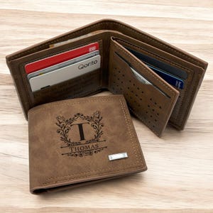 Cartera personalizada para hombre, regalo para él, cartera con iniciales, cartera para hombre con nombre, cartera para hombre con nombre
