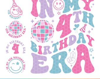 4th Birthday Era (svg, png, jpg, pdf), Girl Birthday Party Shirt