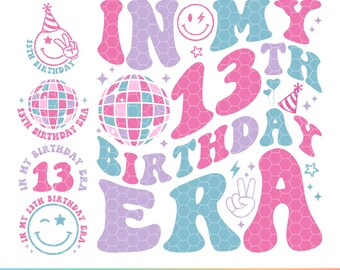 13th Birthday Era SVG PNG, Girl Boy Birthday (Digital Download)